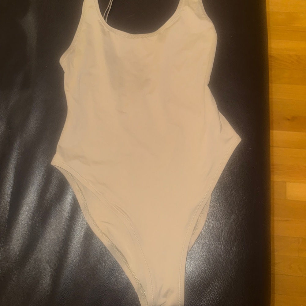 SKIMS Beige One-Piece Swimsuit